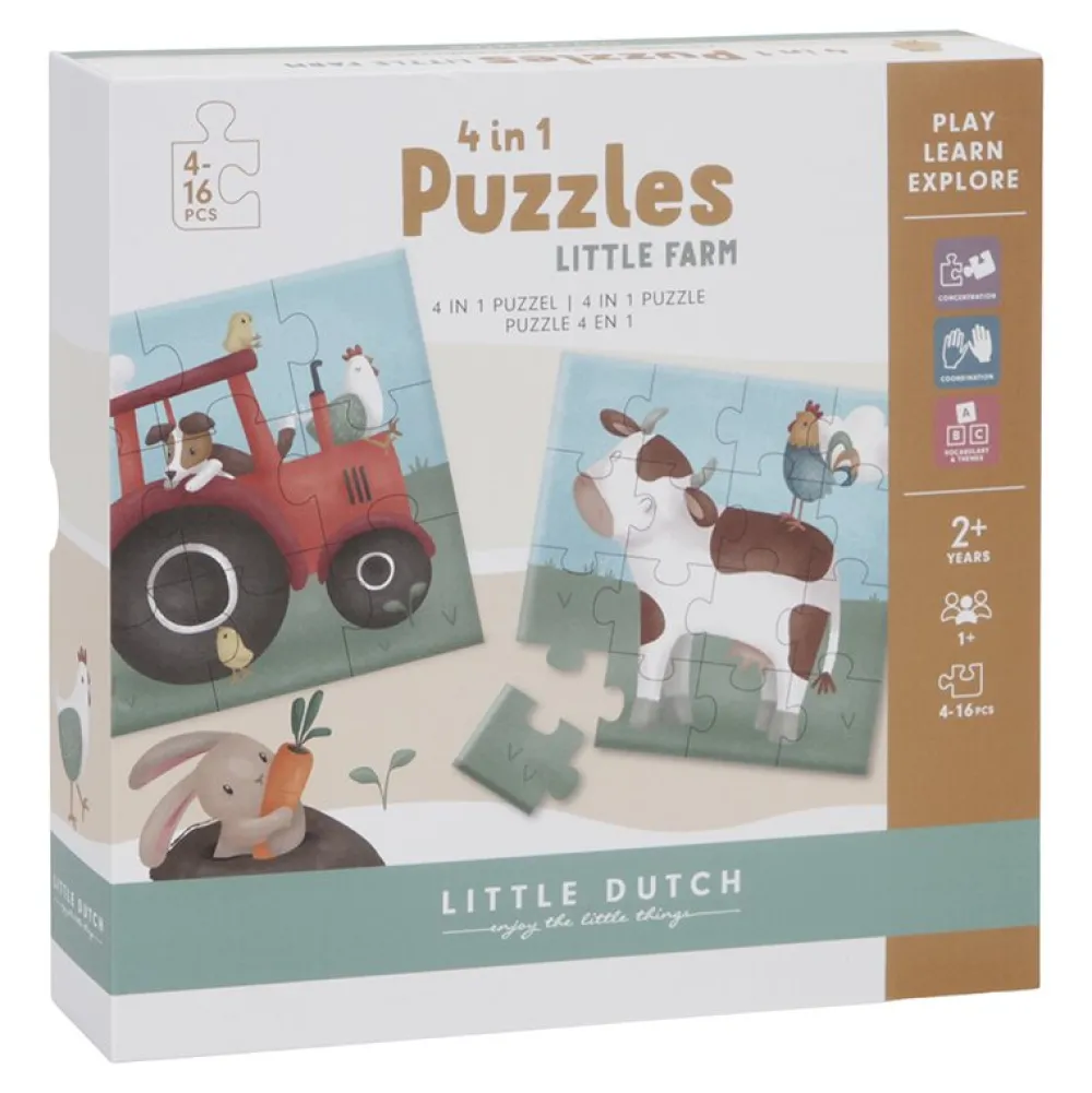 Little Dutch 4 in 1 puzzel Little Farm