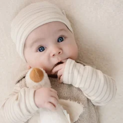 Little Dutch Babymutsje - Beige - Newborn Naturals - Stripe