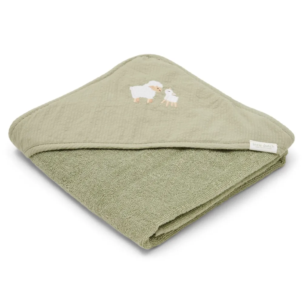 Little Dutch Badcape - Groen - 100 x 100 - Little Farm