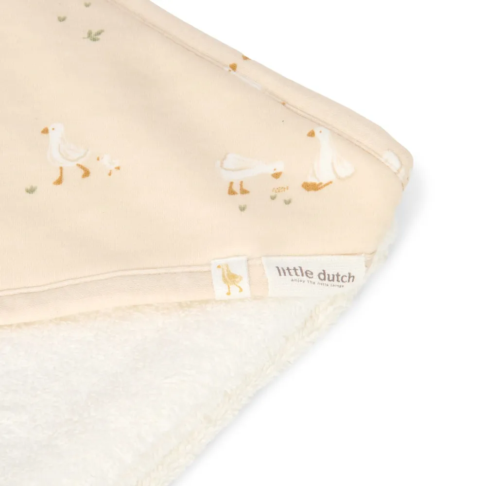 Little Dutch Badcape - Wit - 75 x 75 - Newborn Naturals - Little Goose