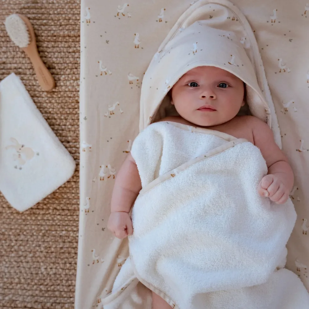 Little Dutch Badcape - Wit - 75 x 75 - Newborn Naturals - Little Goose