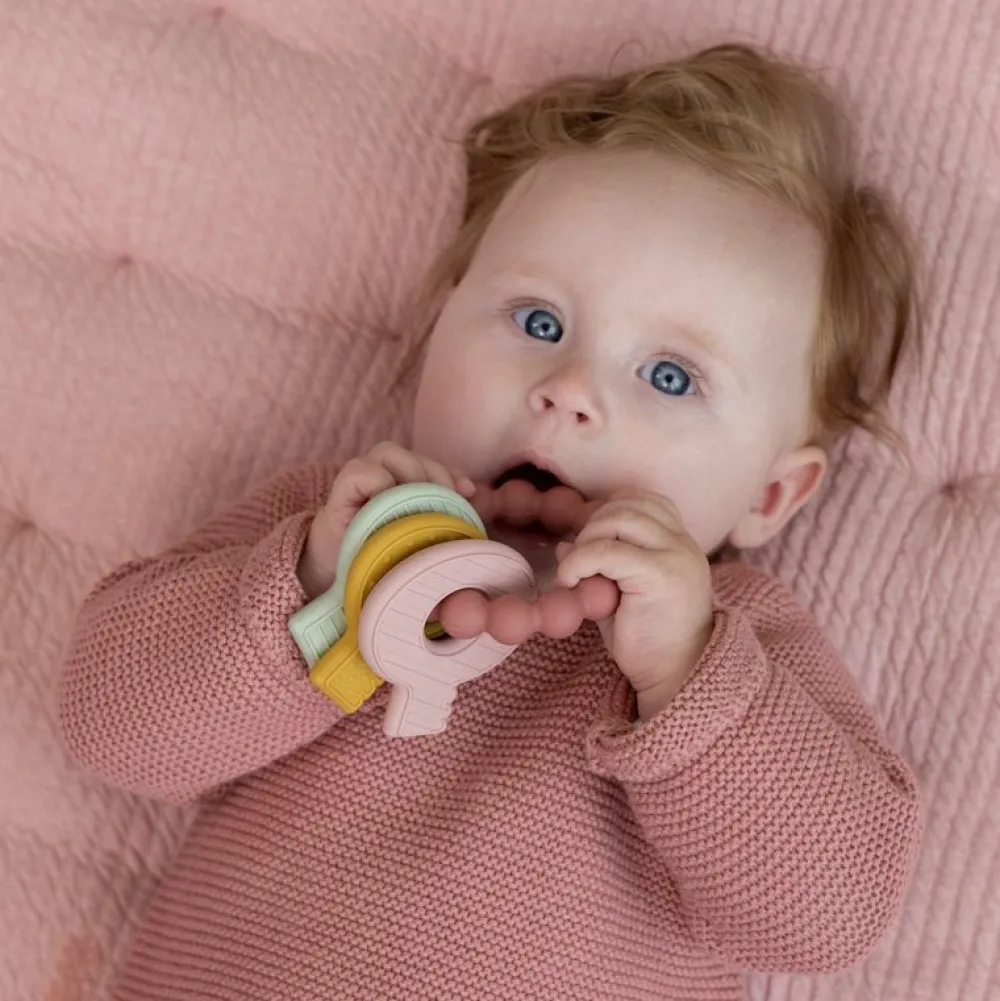Little Dutch Bijtspeeltje sleutelbos roze