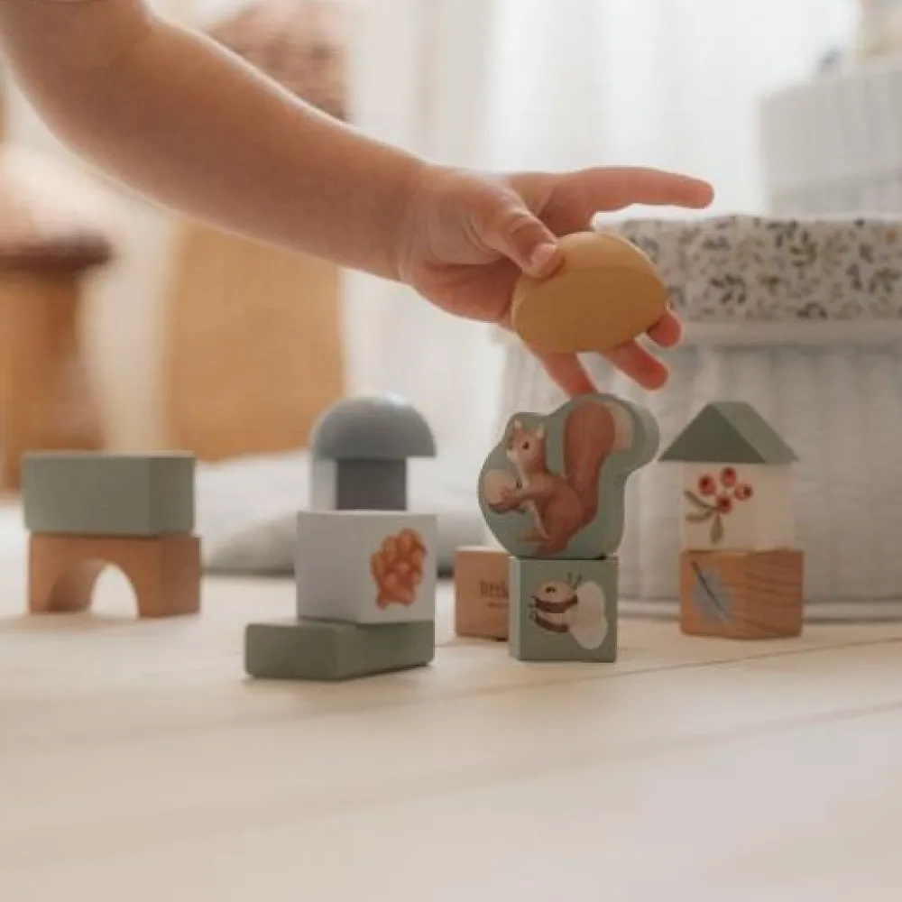 Little Dutch Bouwblokken - Blauw - Forest Friends