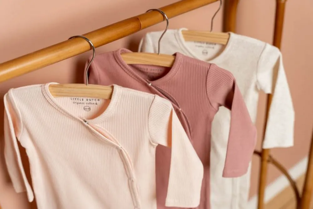 Little Dutch Boxpakje met overslag Rib Vintage Pink