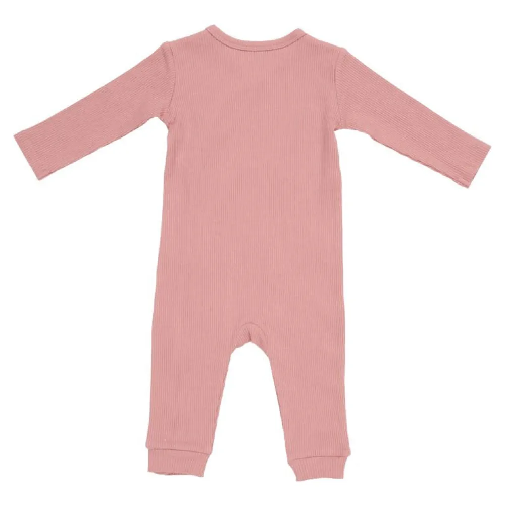 Little Dutch Boxpakje met overslag Rib Vintage Pink