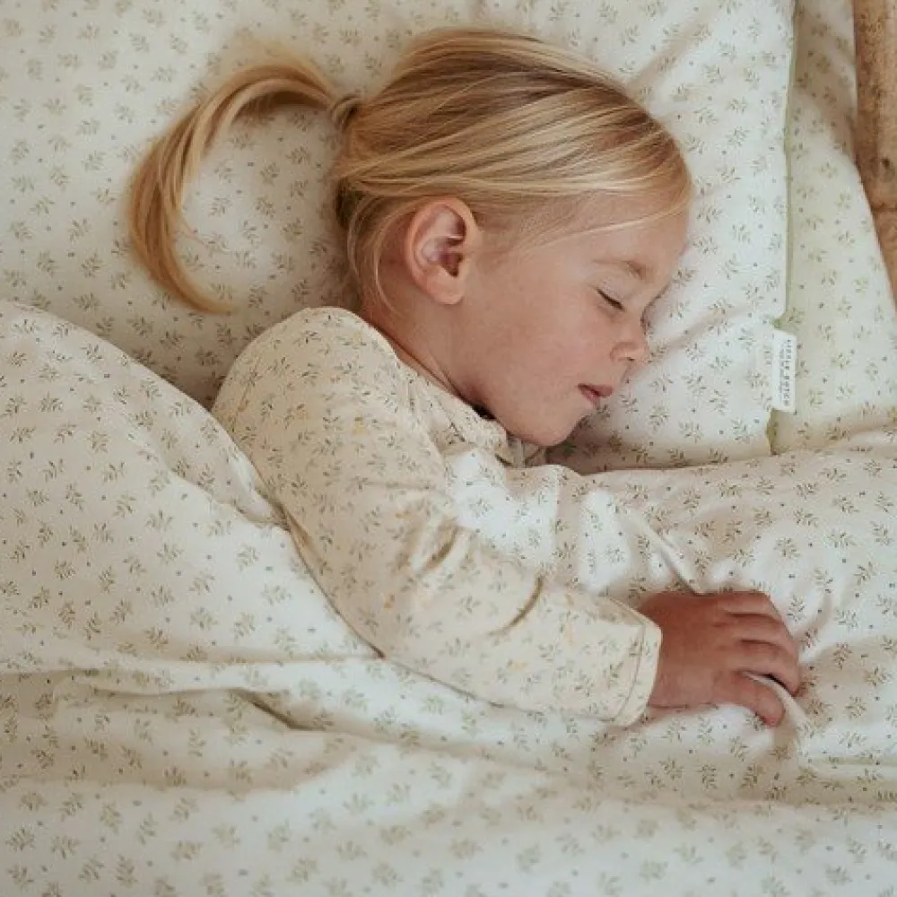 Little Dutch Eenpersoons dekbedovertrek - Groen - Essentials - Blueberry Leaves