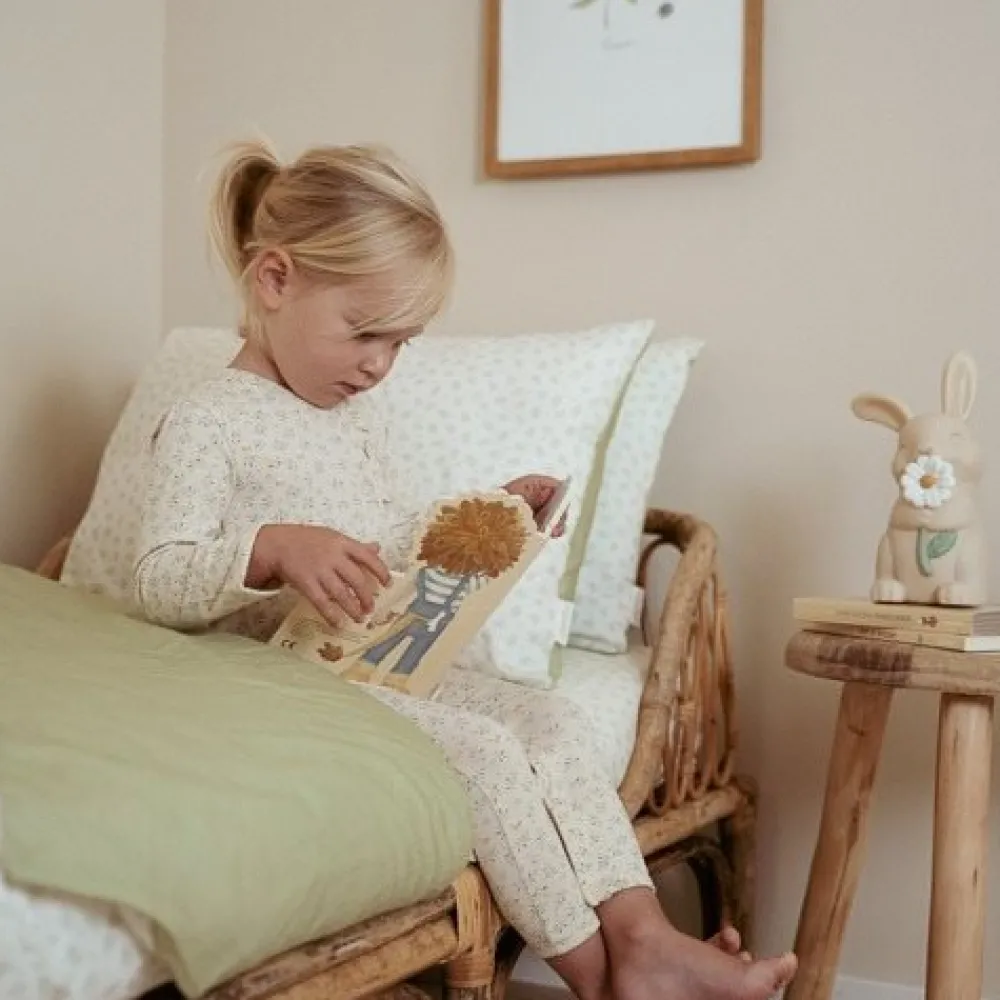 Little Dutch Eenpersoons dekbedovertrek - Groen - Essentials - Blueberry Leaves