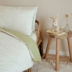 Little Dutch Eenpersoons dekbedovertrek - Groen - Essentials - Blueberry Leaves