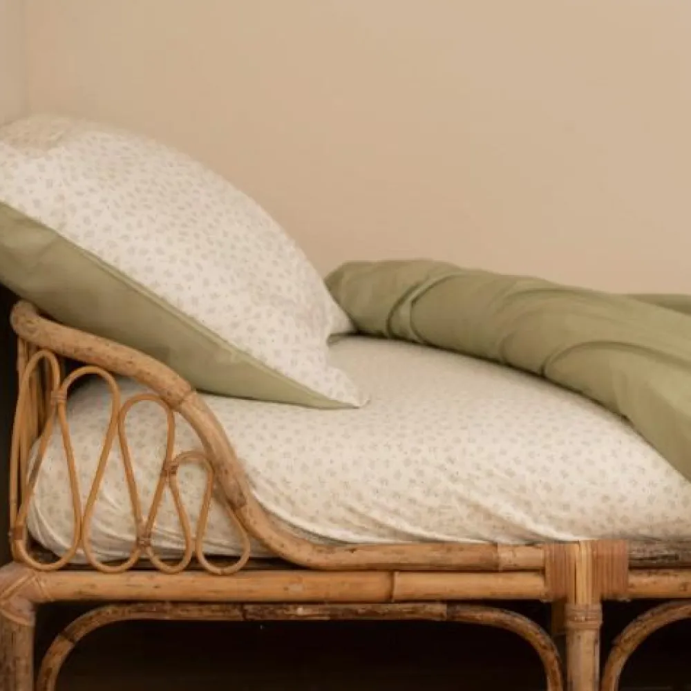 Little Dutch Eenpersoons hoeslaken - Groen - Essentials - Blueberry Leaves