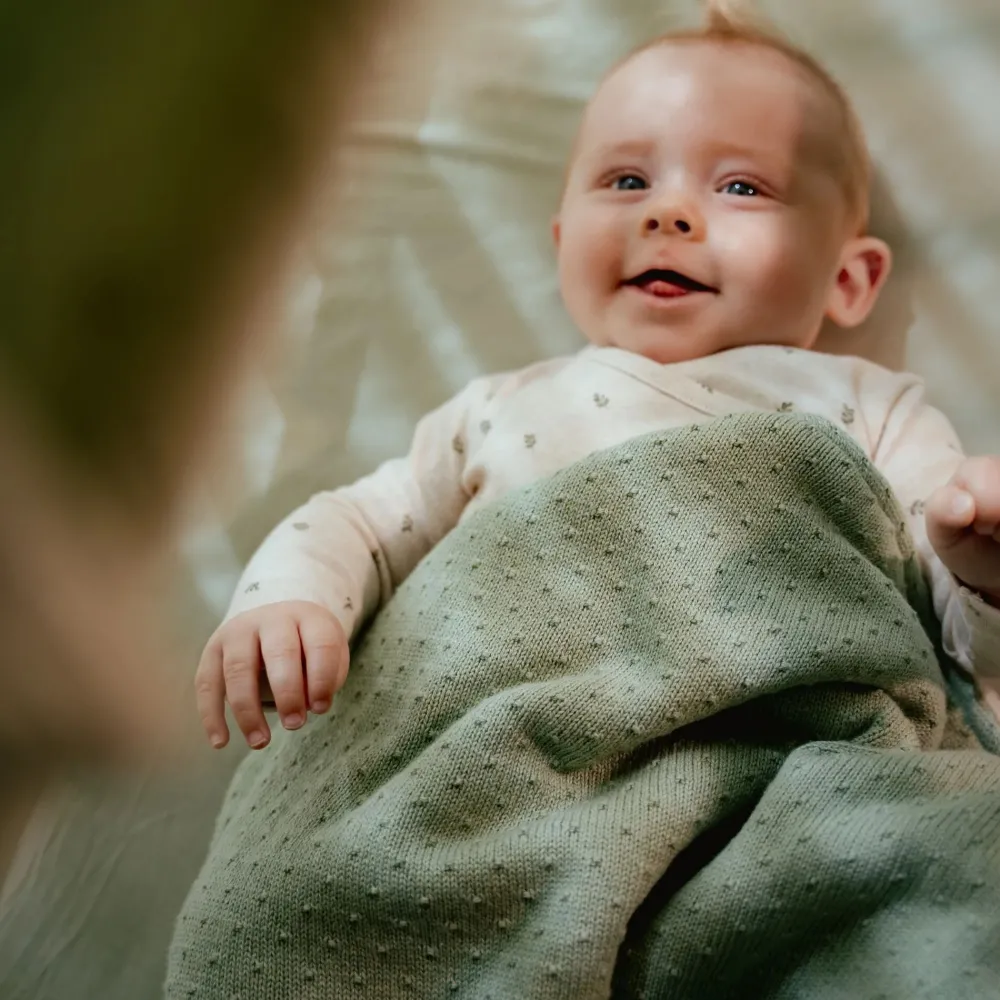 Little Dutch Gebreid ledikantdeken - Fleece – Groen – Essentials