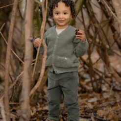 Little Dutch Gebreid vest - Groen - Forest Friends