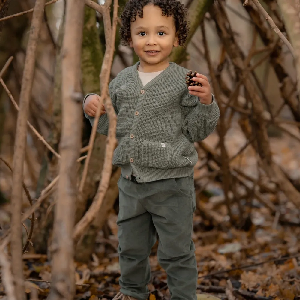 Little Dutch Gebreid vest - Groen - Forest Friends
