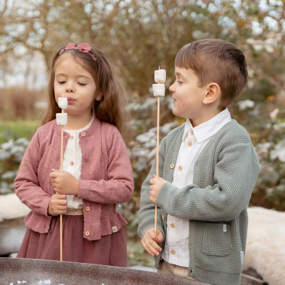 Little Dutch Gebreid vest - Groen - Forest Friends