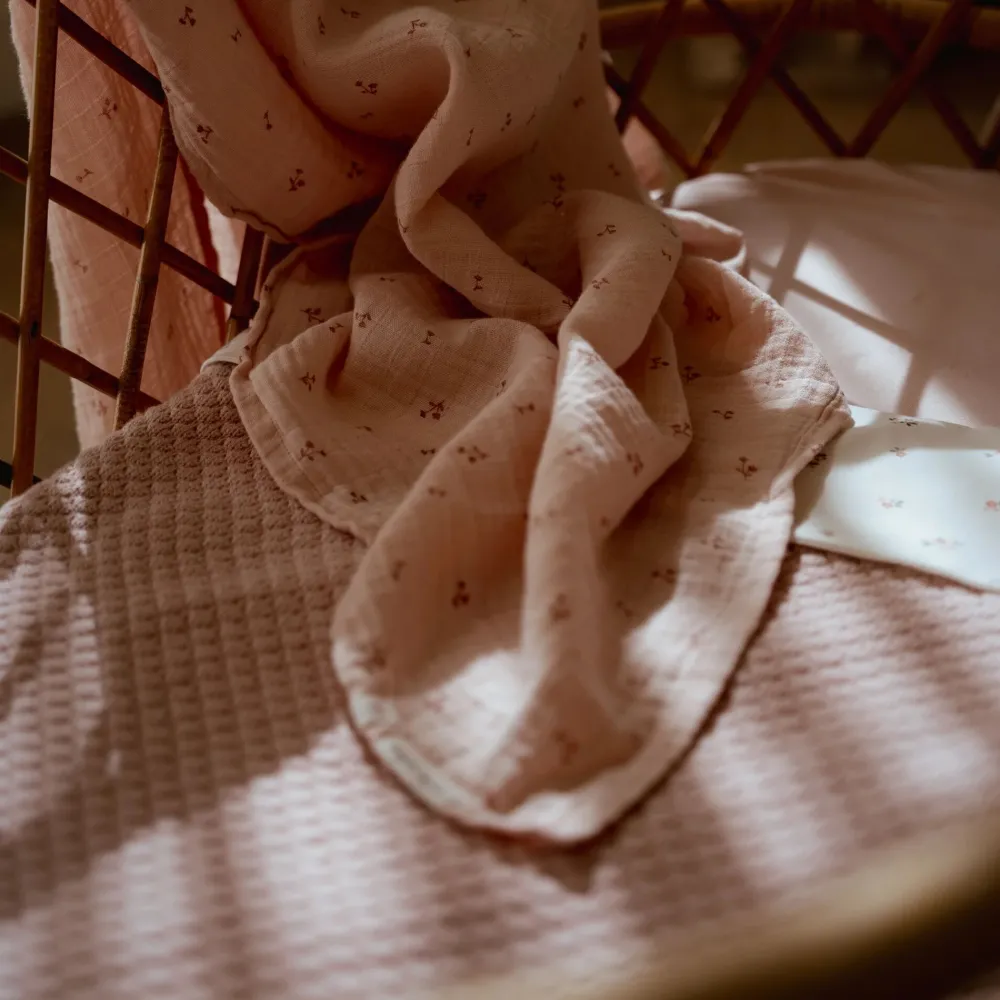 Little Dutch Gebreid wiegdeken - Fleece - Roze - Essentials