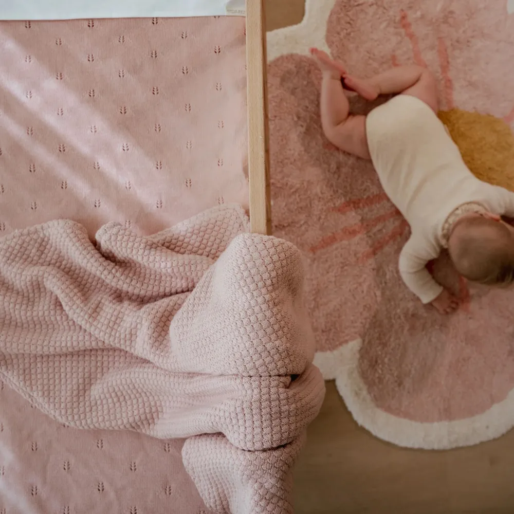 Little Dutch Gebreid wiegdeken - Fleece - Roze - Essentials