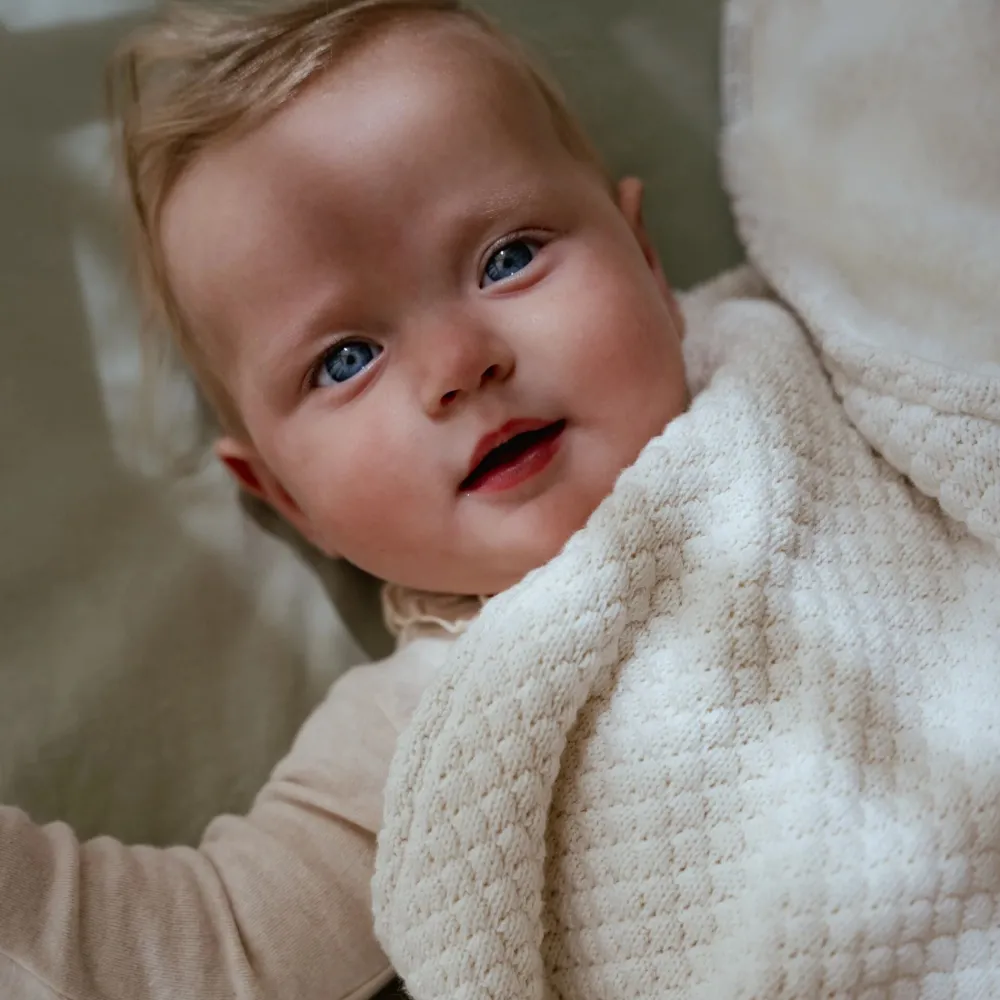 Little Dutch Gebreid wiegdeken - Fleece – Wit – Essentials
