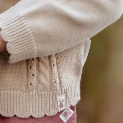 Little Dutch Gebreide trui - Ruffle -  Zand - Fairy Garden