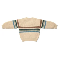 Little Dutch Gebreide trui - Zand - Forest Friends - Stripe