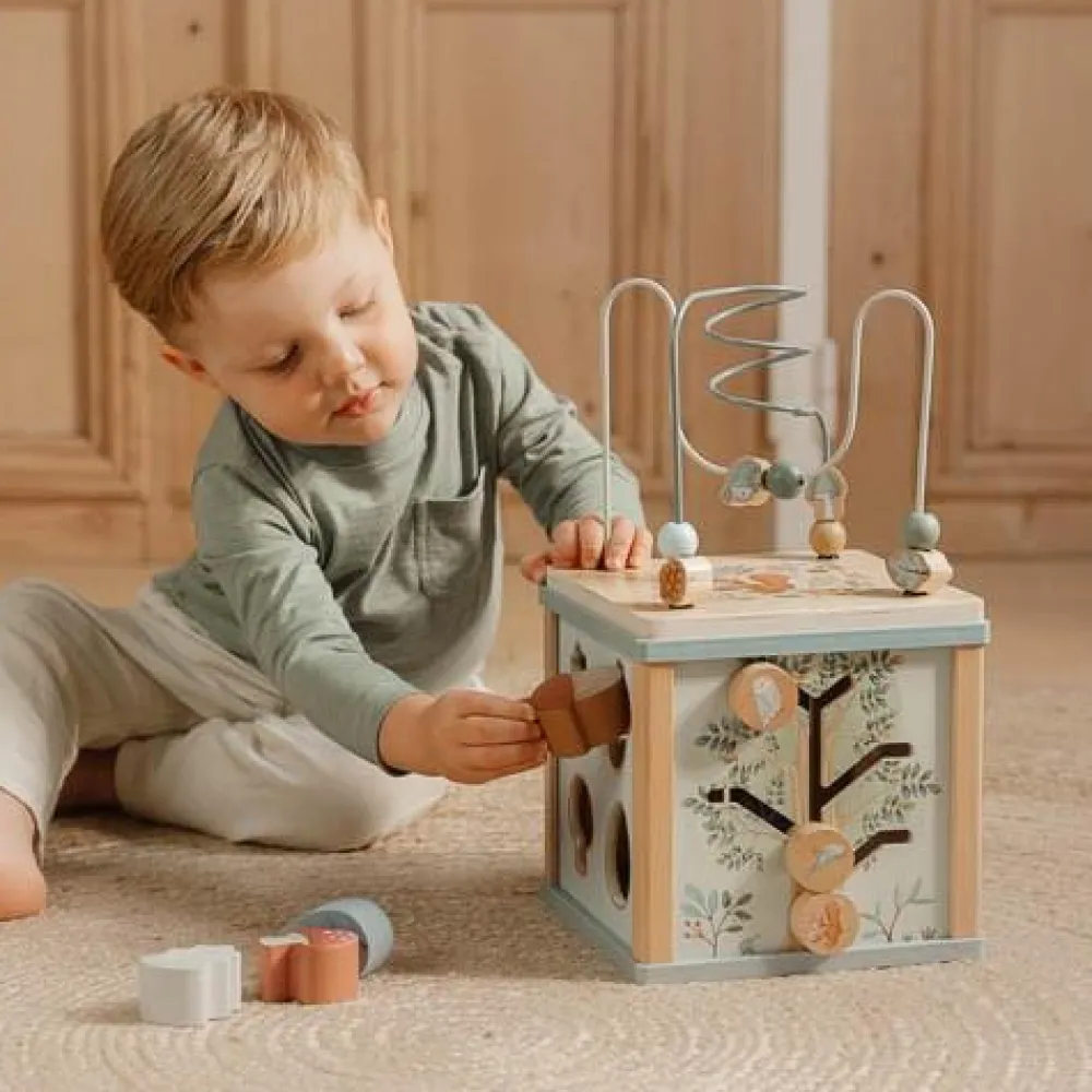 Little Dutch Houten activiteitenkubus - Blauw - Forest Friends