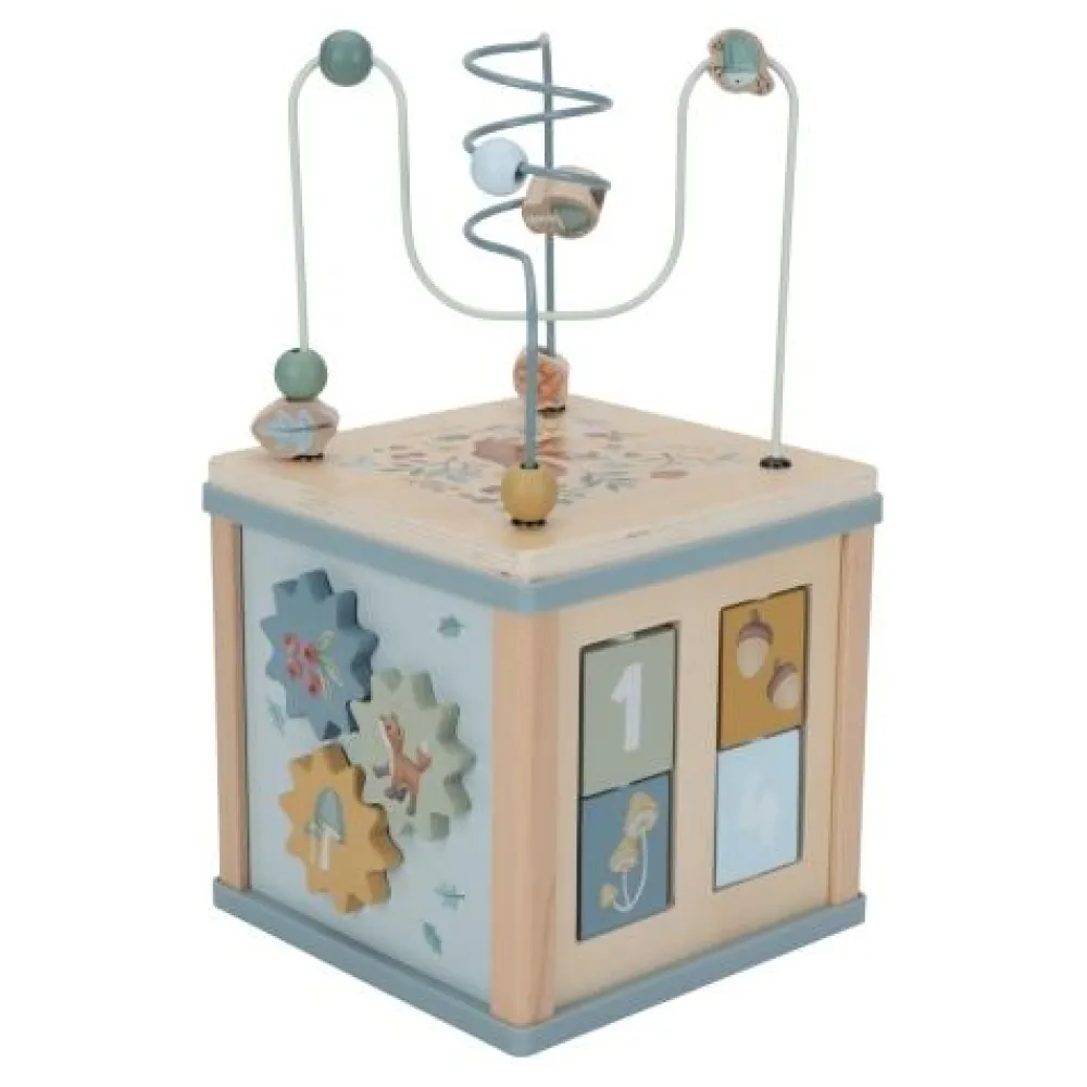Little Dutch Houten activiteitenkubus - Blauw - Forest Friends