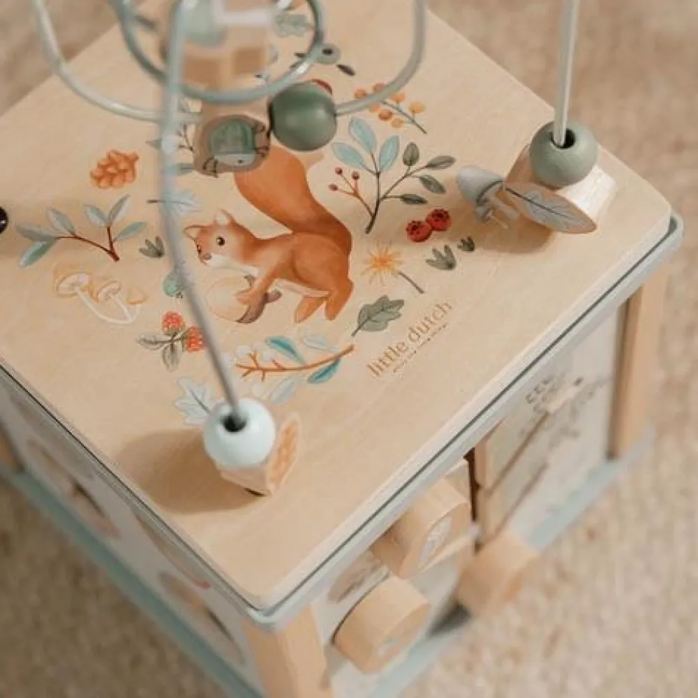 Little Dutch Houten activiteitenkubus - Blauw - Forest Friends