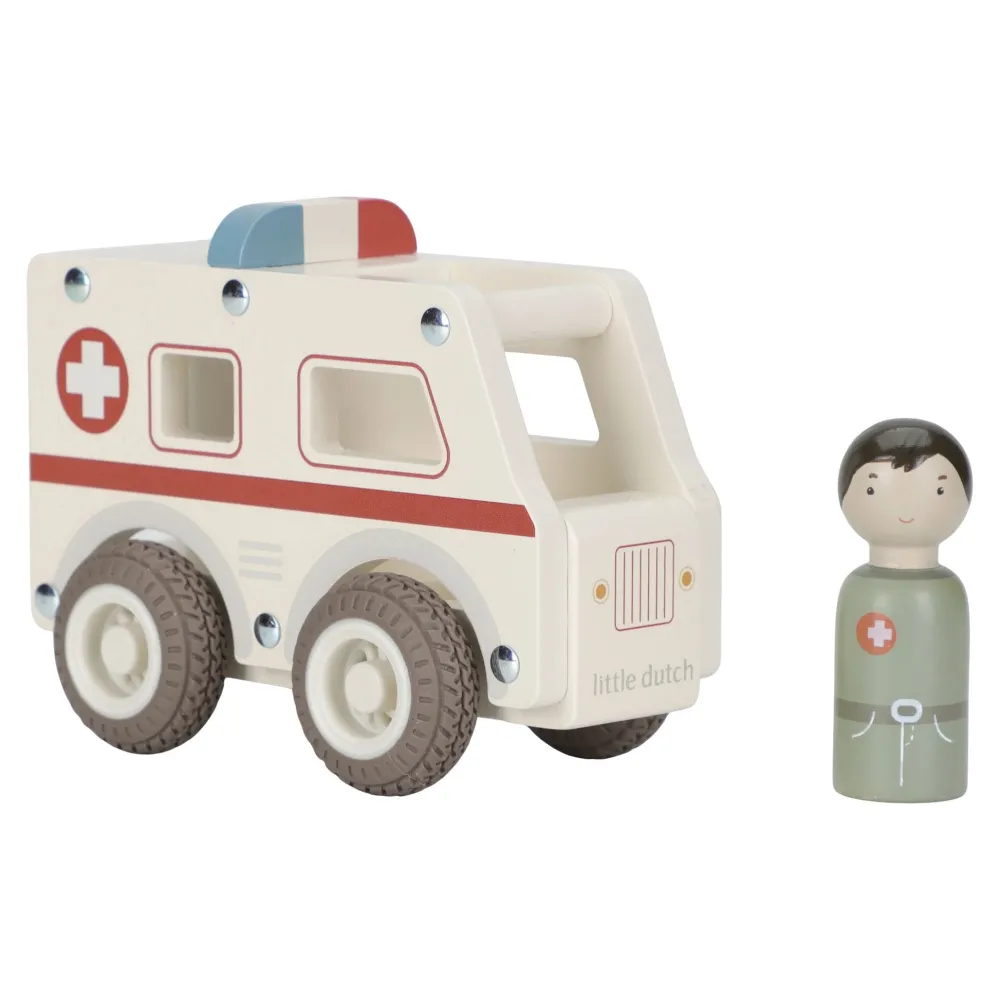 Little Dutch Houten ambulance - Wit - Essentials