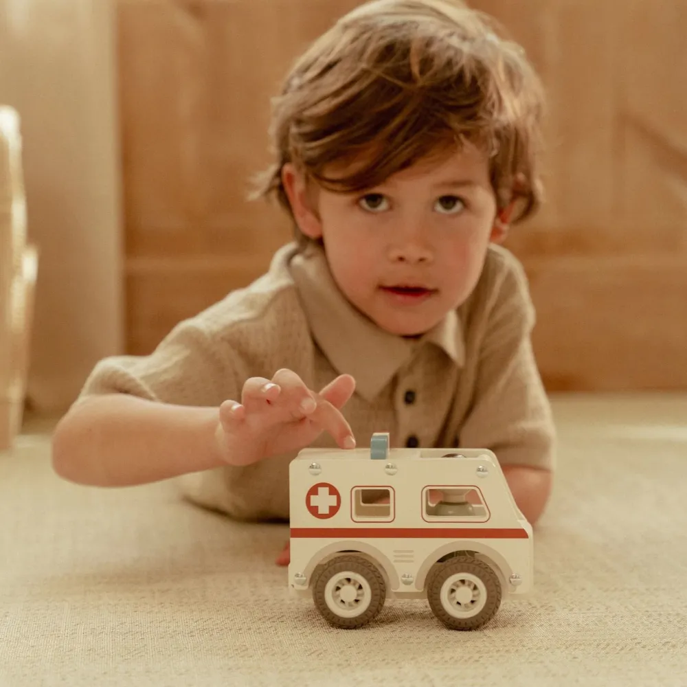 Little Dutch Houten ambulance - Wit - Essentials