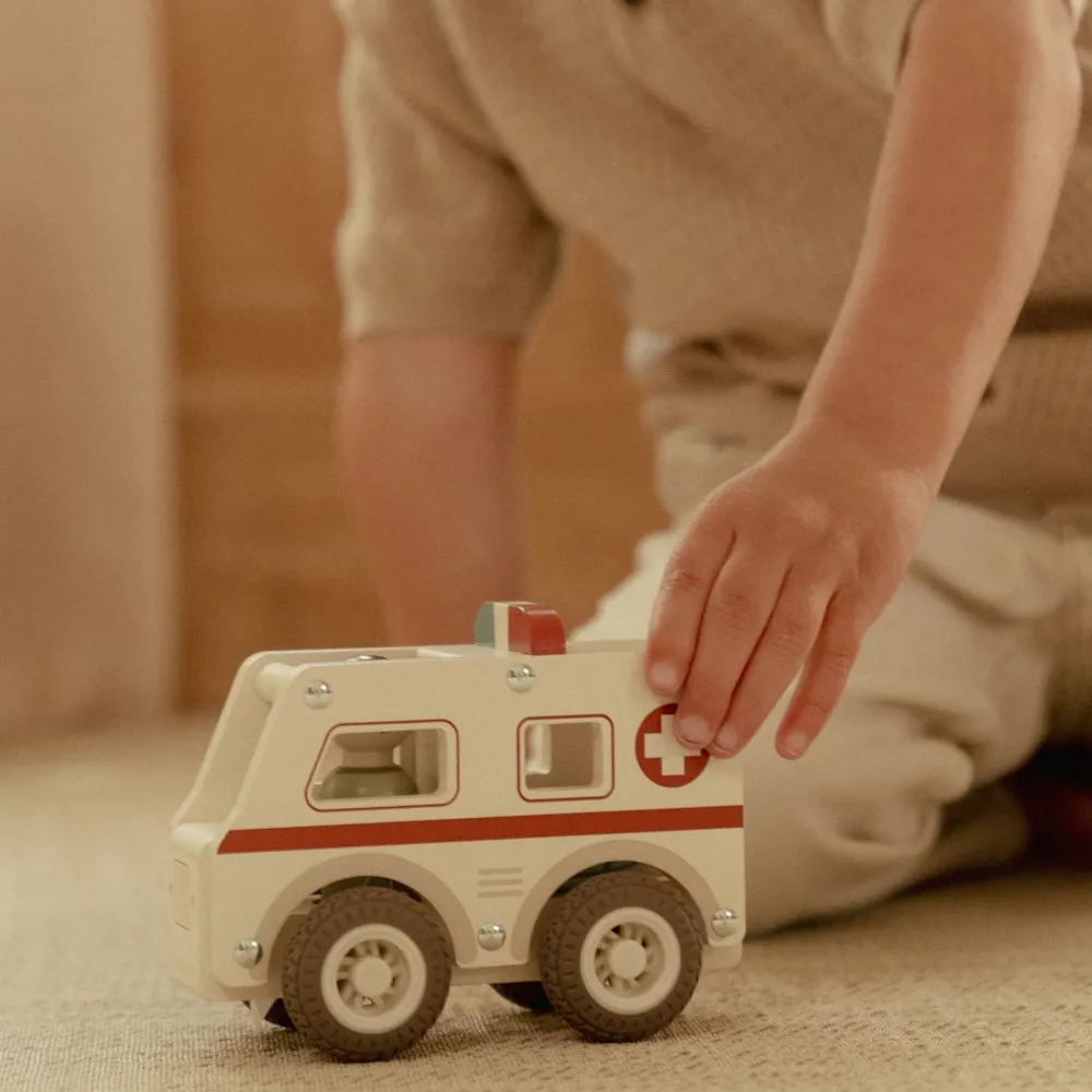 Little Dutch Houten ambulance - Wit - Essentials