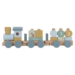 Little Dutch Houten Blokkentrein - Blauw - Forest Friends
