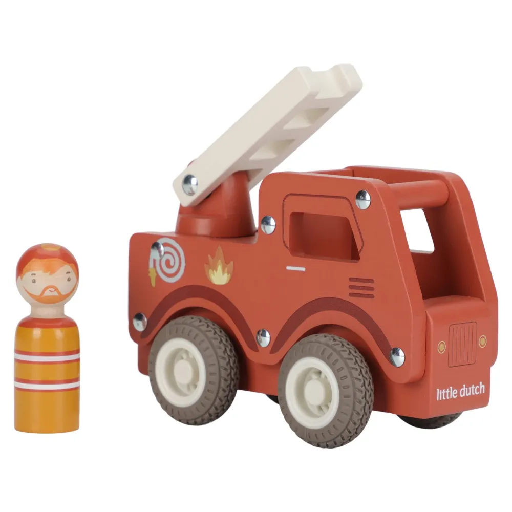 Little Dutch Houten brandweerwagen – Rood – Essentials