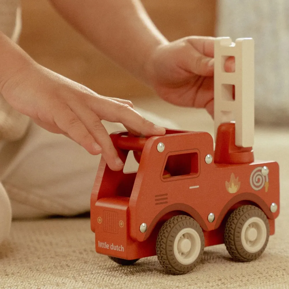 Little Dutch Houten brandweerwagen – Rood – Essentials