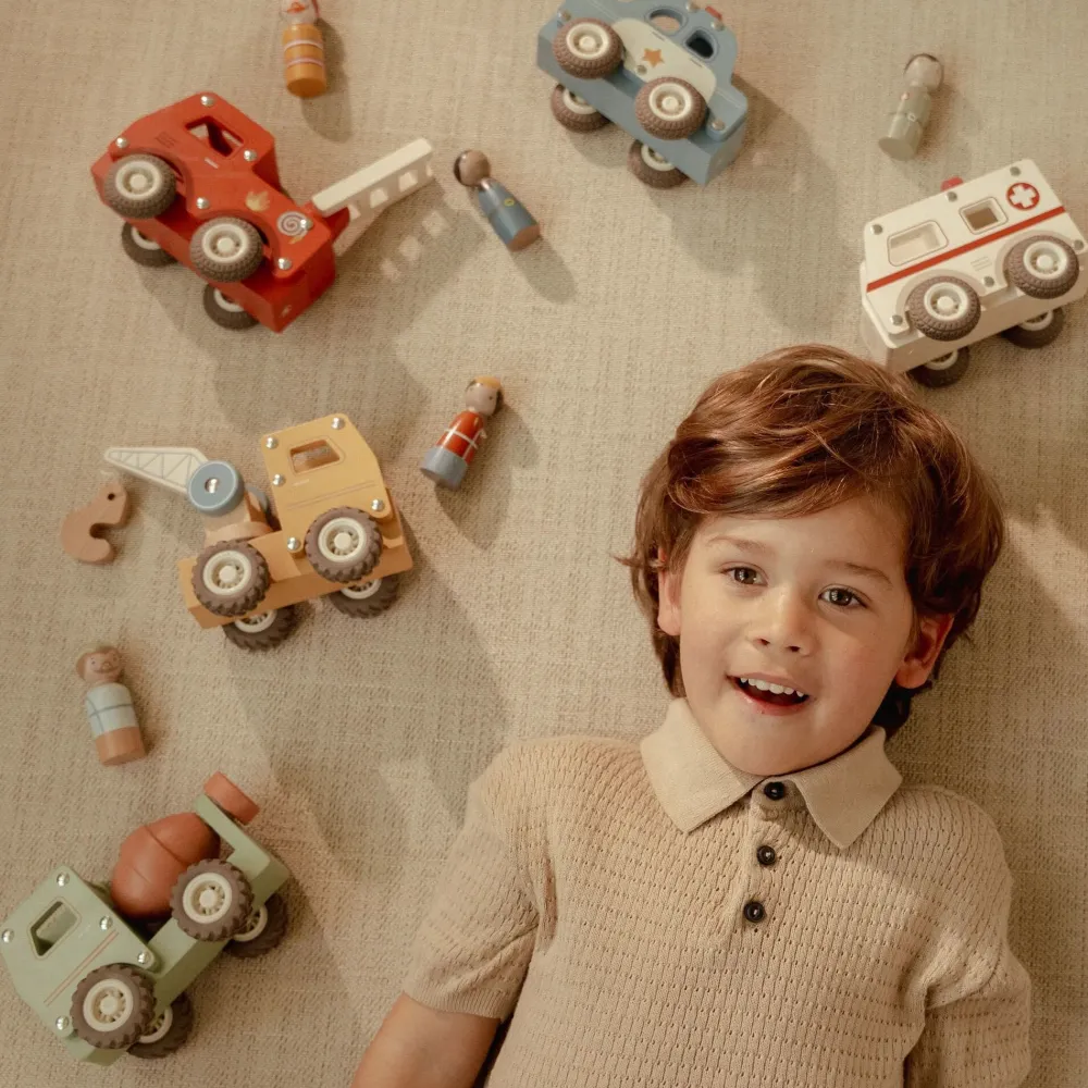 Little Dutch Houten brandweerwagen – Rood – Essentials