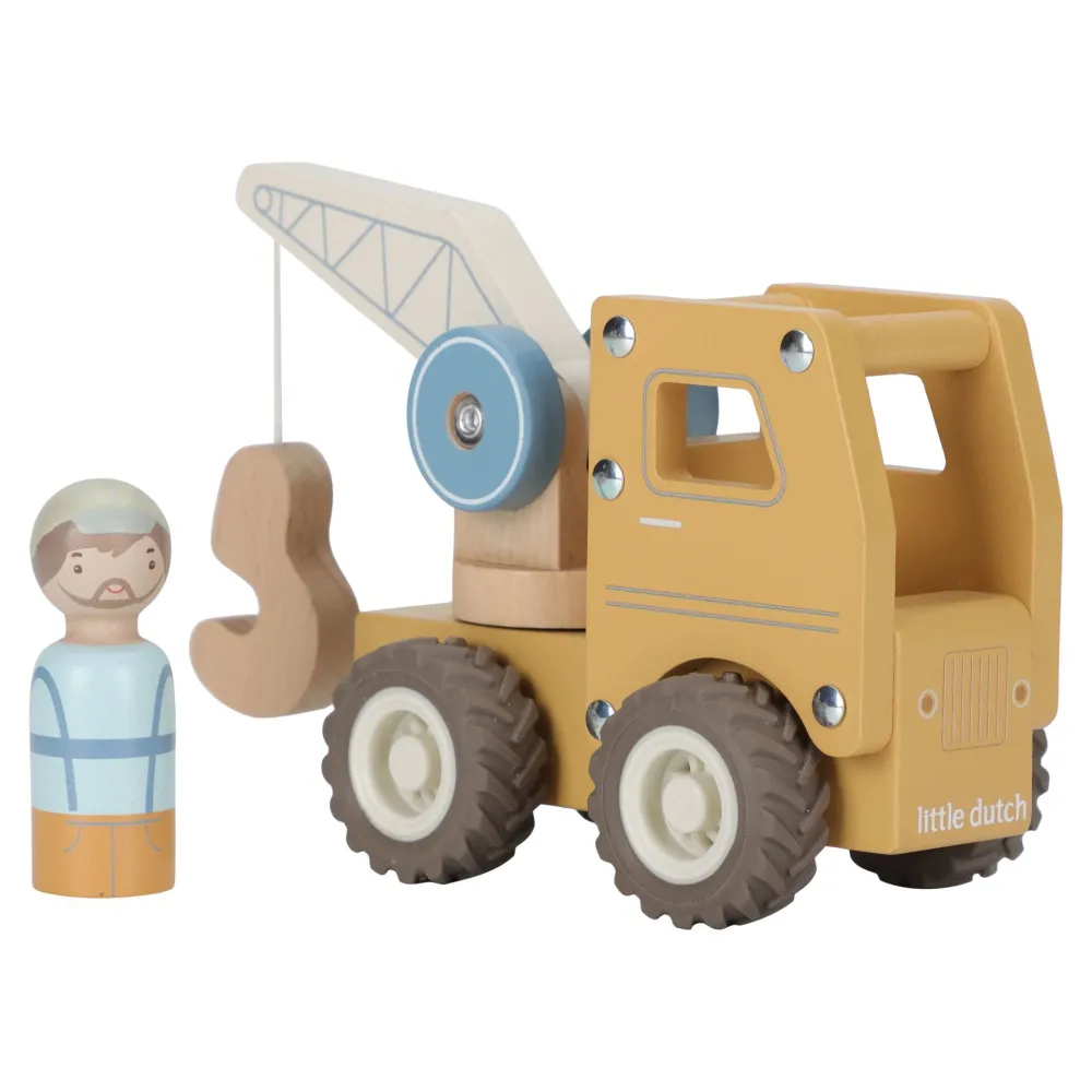 Little Dutch Houten hijskraan – Geel – Essentials