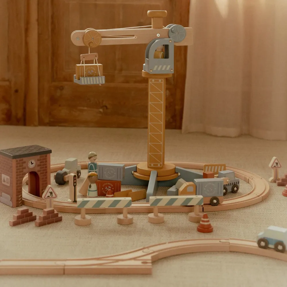 Little Dutch Houten hijskraan – Treinbaan
