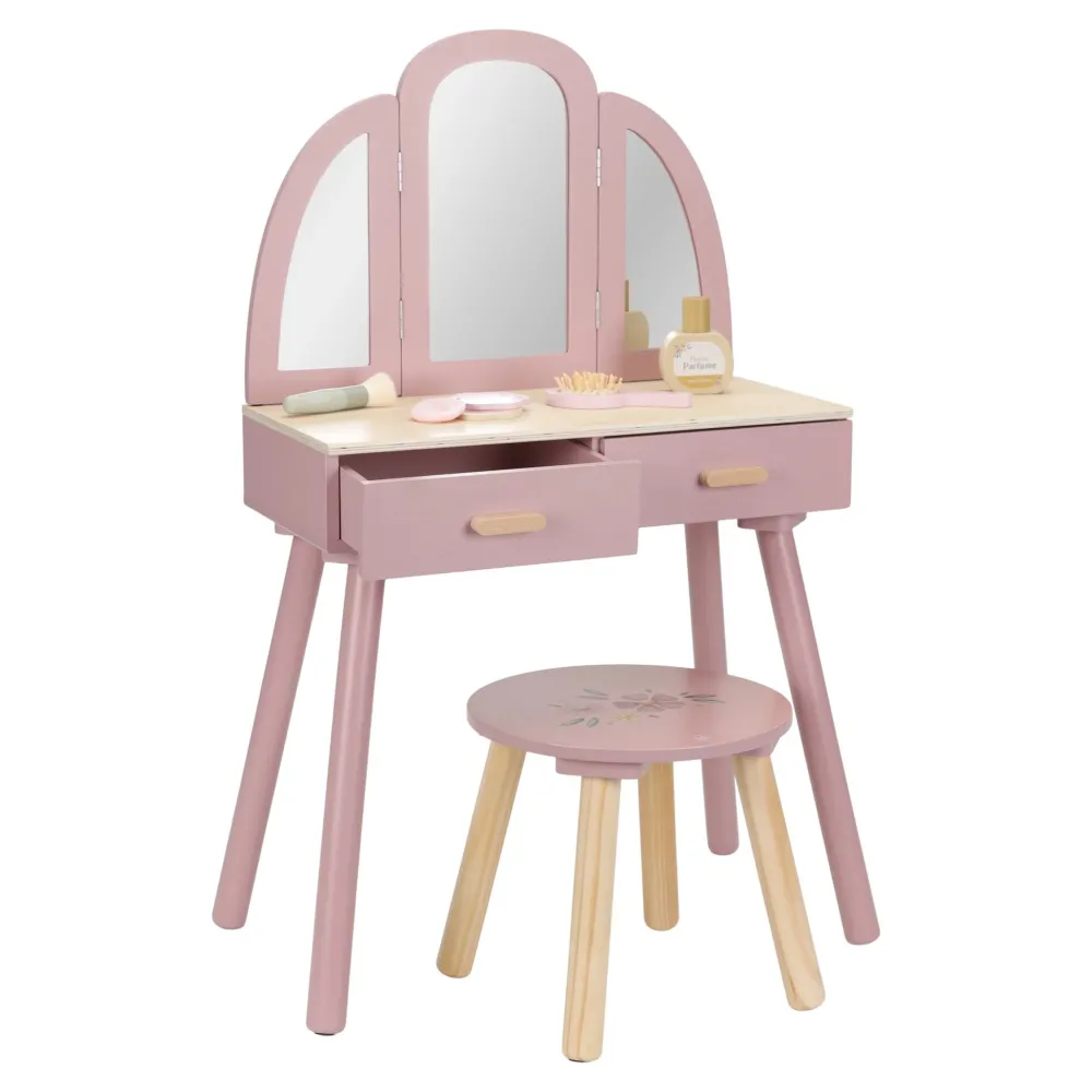 Little Dutch Houten kaptafel groot– Roze – Essentials