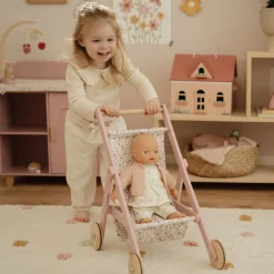 Little Dutch Houten poppenbuggy - Roze - Essentials
