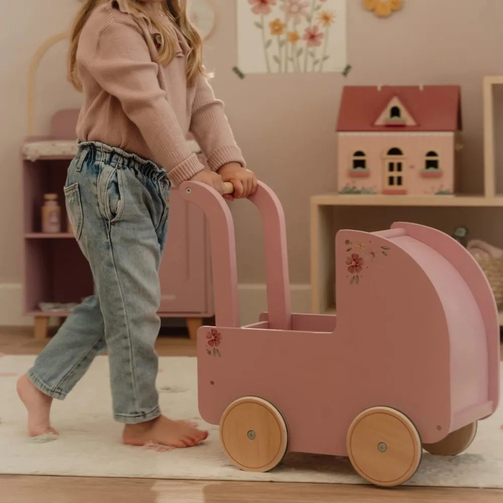 Little Dutch Houten poppenwagen - Roze