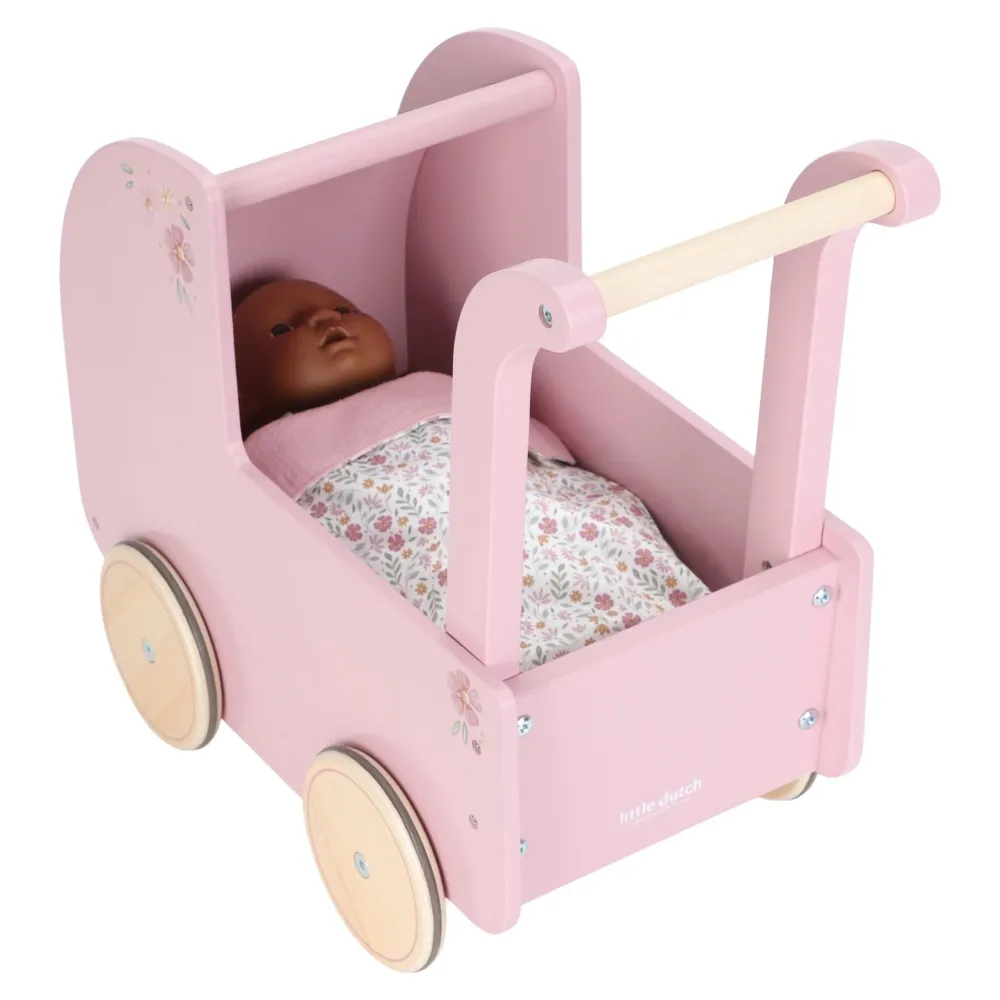Little Dutch Houten poppenwagen - Roze