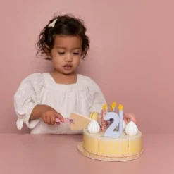 Little Dutch Houten Verjaardagstaartje - Roze - Essentials