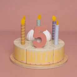 Little Dutch Houten Verjaardagstaartje - Roze - Essentials