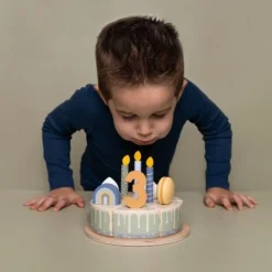 Little Dutch Houten Verjaardagstaartje - Blauw - Essentials