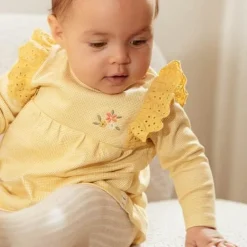 Little Dutch Jurk lange mouw - Geel - Little Farm - Geruit