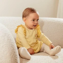 Little Dutch Jurk lange mouw - Geel - Little Farm - Geruit