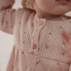 Little Dutch Jurk lange mouw - Roze - Fairy Garden - Fairy Flowers