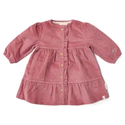 Little Dutch Jurk lange mouw - Roze - Fairy Garden - Corduroy