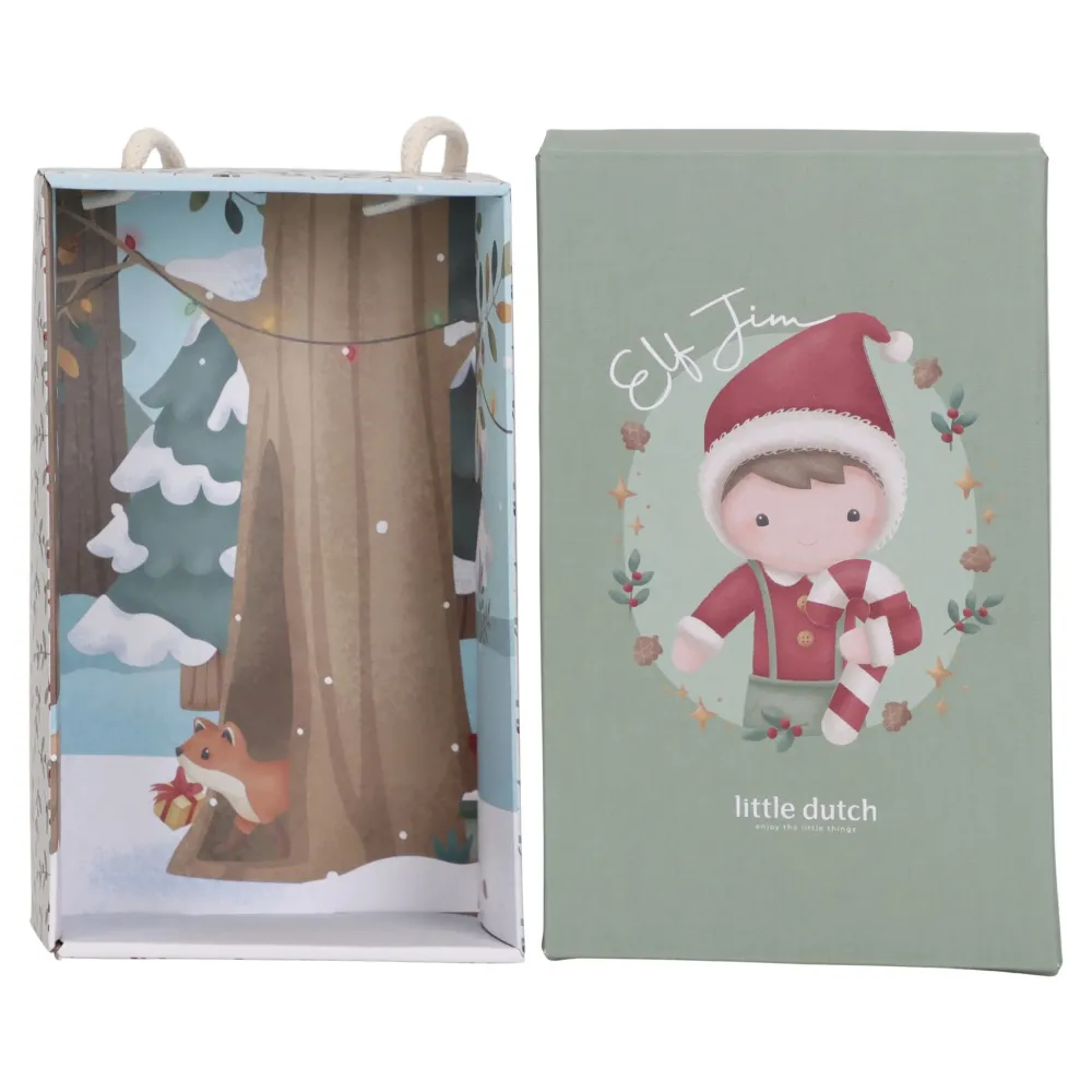 Little Dutch Kerstpop Jim - Rood - Christmas