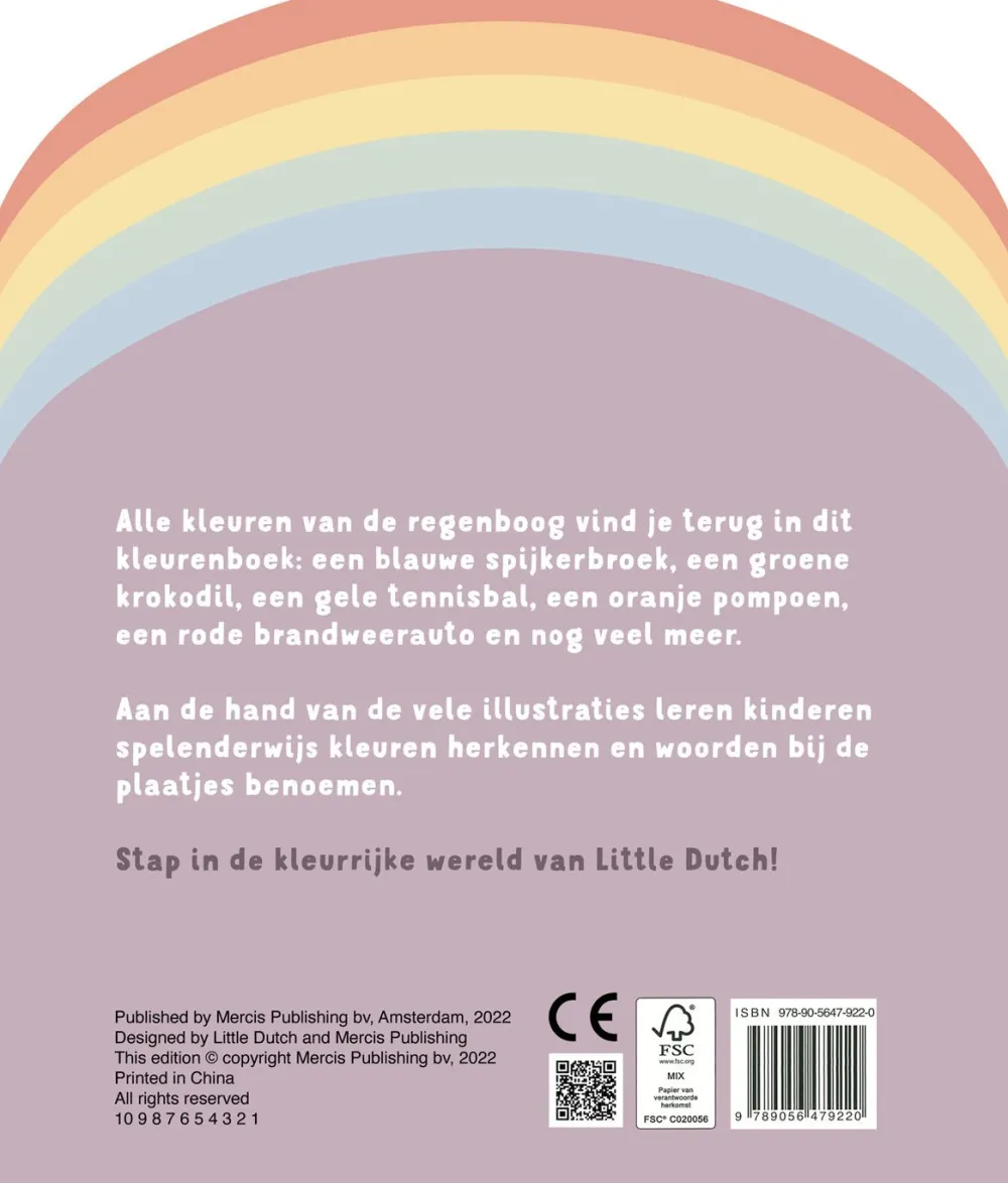 Little Dutch Kinderboek Regenboog Kleurenboek - NL
