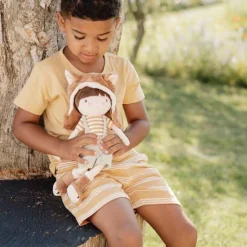 Little Dutch Korte broek - Geel - Forest Friends - Stripe