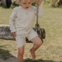 Little Dutch Korte broek - Groen - Forest Friends - Stripe