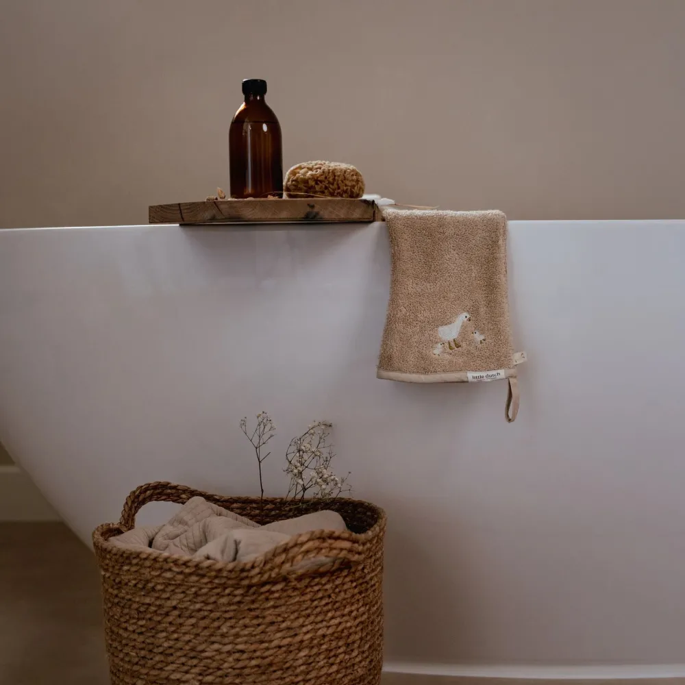 Little Dutch Lange washand - Beige - Newborn Naturals - Little Goose